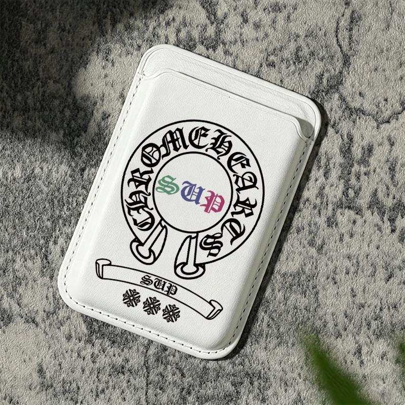 Colorful sup magnetic card holder for iPhone 17/16/15/14/13/12 - Strong magnetic polyurethane leather card holder (can hold 2 cards), comes with a free metal ring adapter - compatible with Samsung/Google/Motorola devices
