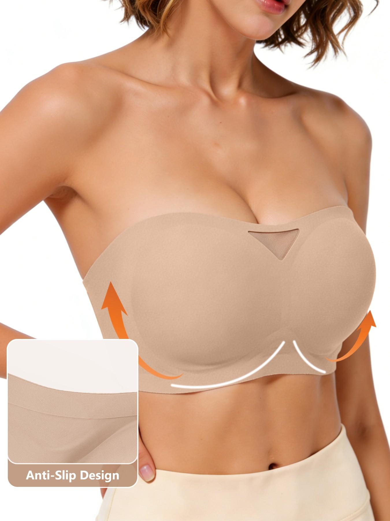 Jelly Strapless Bra For Women, Elastic Bandeau Bra With Breathable Mesh, Anti-Slip Wireless Comfort Bralette, Jelly Strips Lift And Support, Seamless Base Layer, Fitting Y2K Styles, Off-Shoulder Top, Dress, Party, Wedding Essential