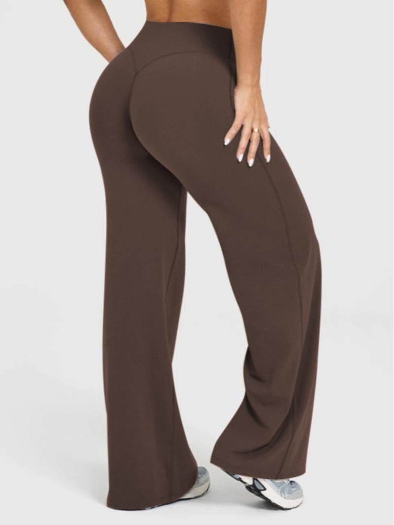 Women's High Waist Bell Bottoms Casual Flare Leg, Fall Winter Sporty Pants, Tummy Control Butt Lifting, High Elasticity Outdoor Casual Wear