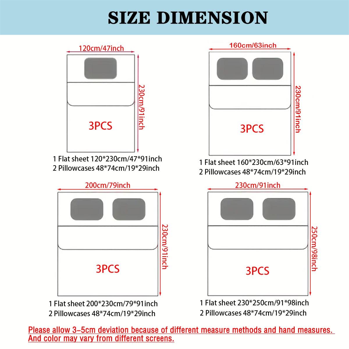 3pc High-Density Dual-Layer Bedding Set, Soft and Breathable, Suitable for All Seasons, Ideal for Bedroom and Guest Room