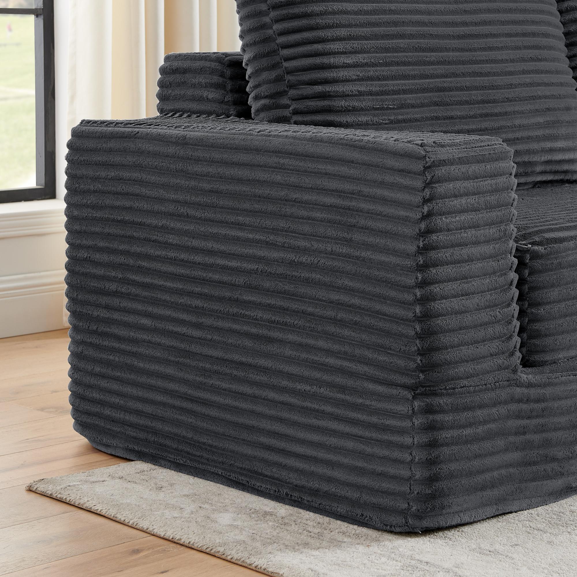 【New Year Special Discount】 Niccae 112” Modular Sectional Sofa, Cloud Convertible Sofa Bed Sectional Couch with Deep Seat, Modern Modular L-Shape Sofa Couch with Chaise,Upholstered Couches for Living Room