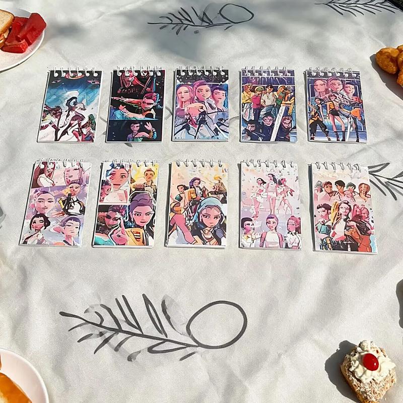 Christmas Gift,Kpop Demon Hunter Spiral Notebook Set, Kids Anime Rumi Mira Zoey Diary, Student Planner Journal, School Supplies, Office Accessories Gift, 10 Pack