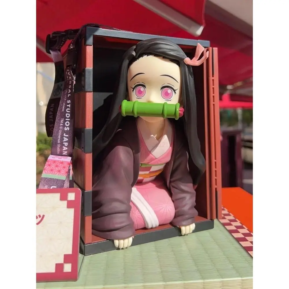 New Hot Demon Slayer Kimetsu No Yaiba Kamado Nezuko Popcorn Bucket Pvc Model Desk Decora Anime Action Figure Toy Collection Gift