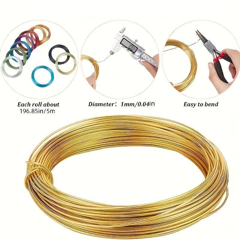 7 Rolls 1.0mm X 196.85 Inches Colorful Aluminum Craft Wire, Smooth Ends, Ideal for Art Projects and Creative Weaving, Decorative Metal Wire