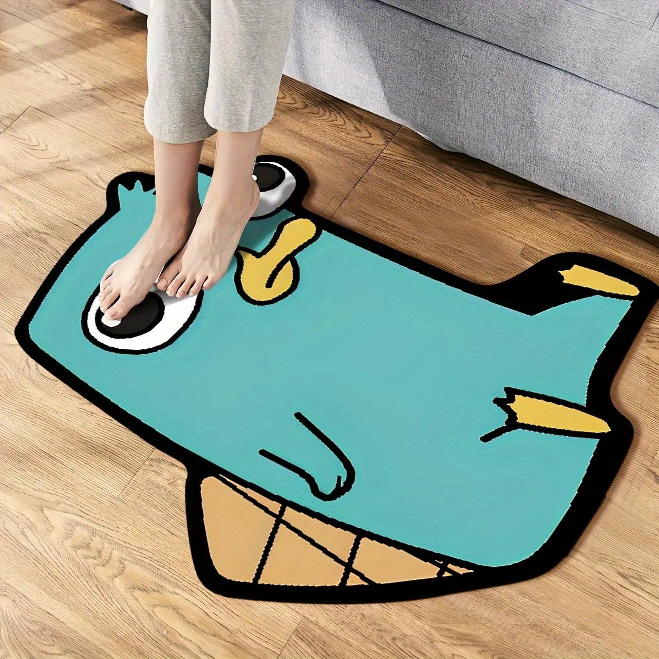 Funny Platypus Cartoon Pattern Rug, Soft Plush Blue Carpet, Fluffy Modern Rug, Unique Decorative Mat for Living Room, Gaming Room, Casual Style #TOP PICKS