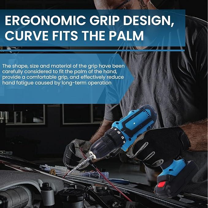 New professional cordless drill, 36VF dual speed two electric one charging power screwdriver, rechargeable lithium electric drill, electric screwdriver tool hand drill set, 24 piece tool box flat plug.