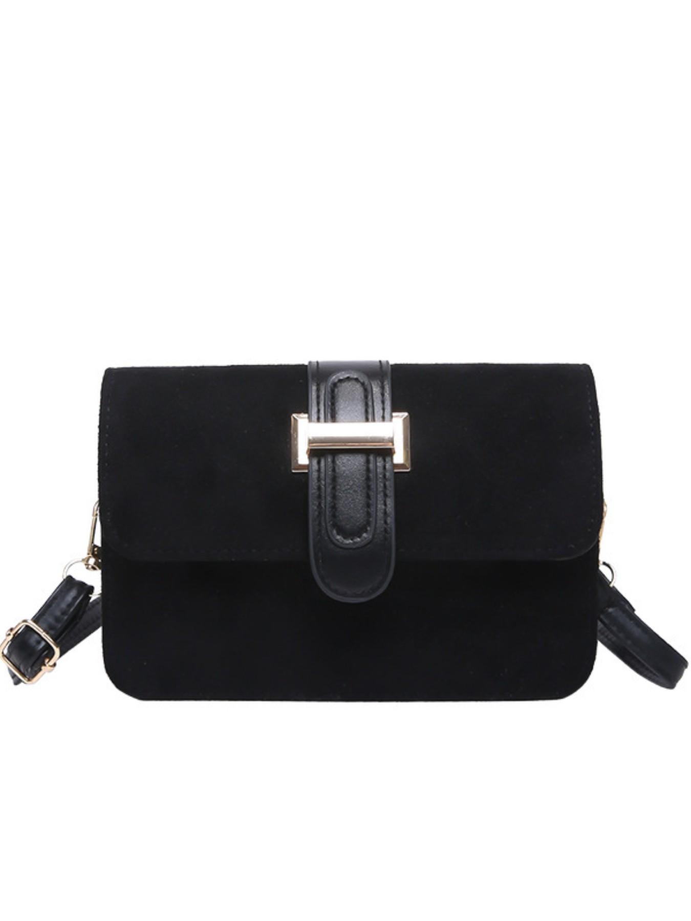 Korean Style Fashion Suede Crossbody Shoulder Bag, High-Quality Synthetic Leather, All-Seasons, Perfect for Work and Commute