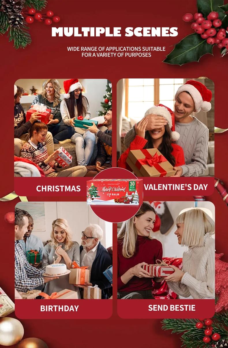 30pcs Lip Balm Set, Lip Moisturizer, Moisturizing Deep Hydration, Christmas Gift for Women, Travel Size Lotion, Non-Toxic, Long-Lasting, 5 Pieces/box