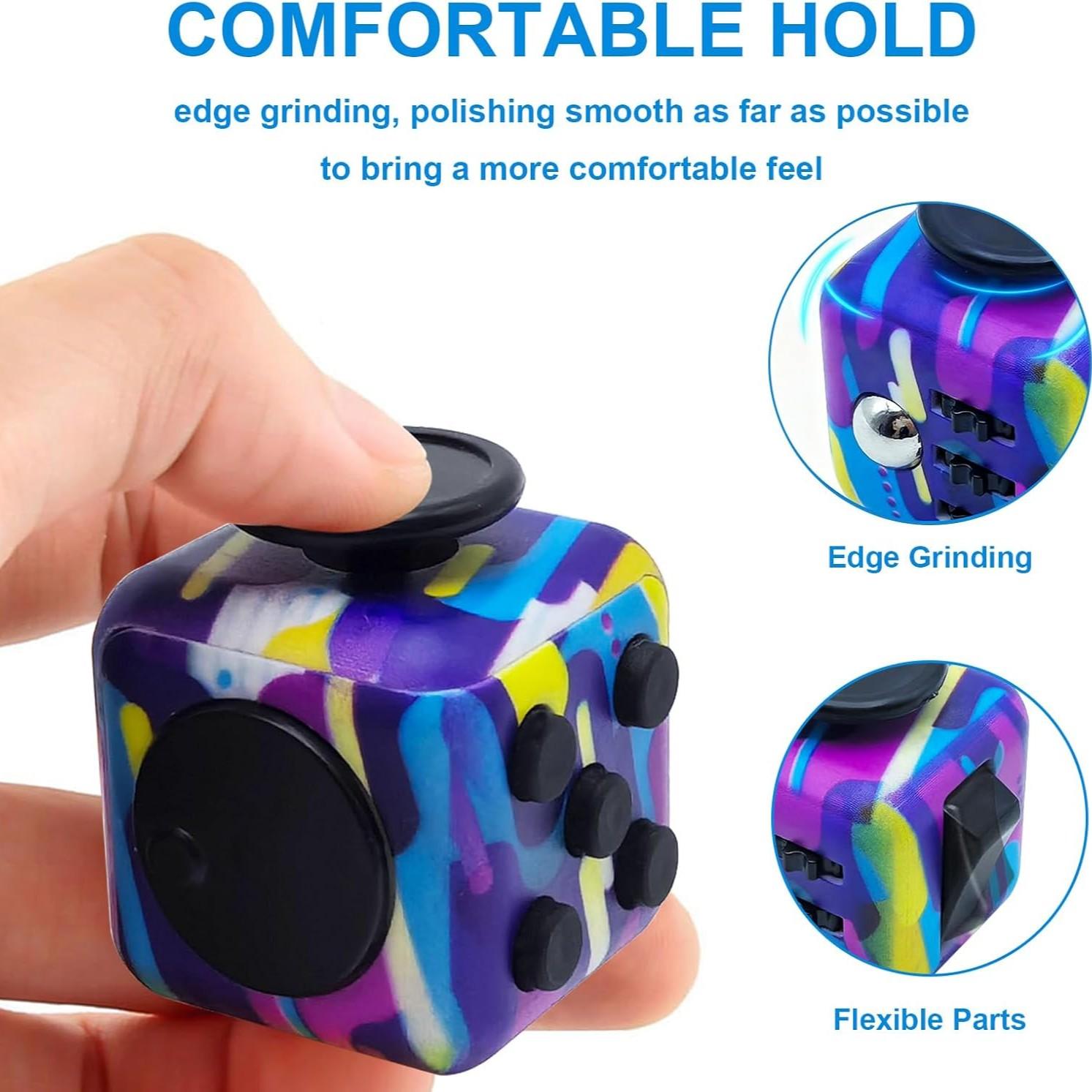 Small Action Fidget Cube Toy Set, Ideal for Adults & Kids, Multi-Surface Sensory Anxiety Relief, Perfect for Adhd, Ocd, Autism, Stress Management