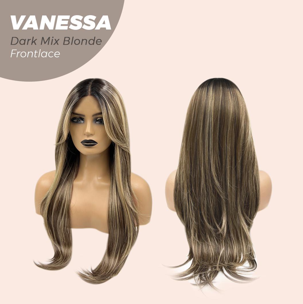 JBEXTENSION 26 Inches Curly Fashion Women Pre-Cut Frontlace Wig VANESSA LACE