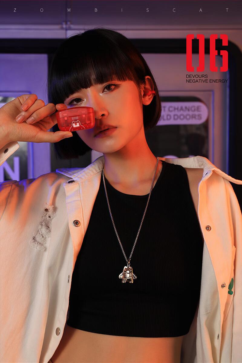 ZOMBIESCAT MGM-004 Clip-On Wireless Headphones with Bluetooth 5.3, Noise-Canceling Earbuds with Microphone, Cool Lighting Effects, Lightweight and Refined Design, Secure Fit for Sports, Audio Wireless Headsets for Music & Phone Calls