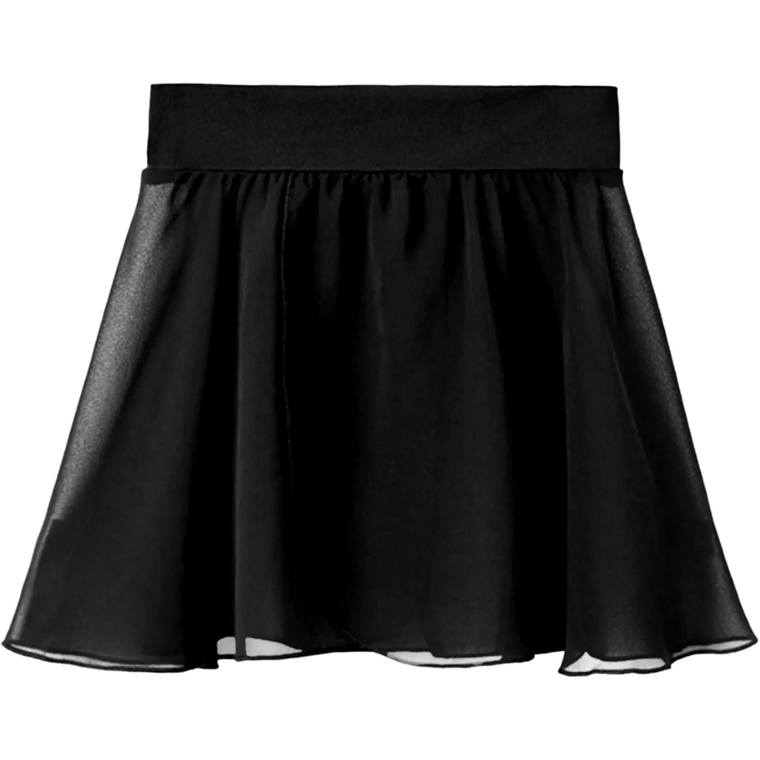 Ballet Dance Skirt Pull On Elastic Dance Wrap Skirt Chiffon Girls Ballerina Skirts for Training, Performance