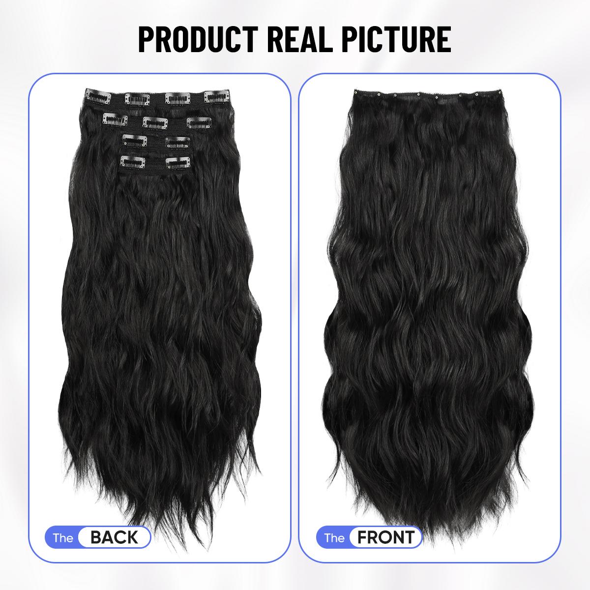 Auvzy Curled Hair Clip in Extensions 24 Inch Full Head Synthetic Hairpieces 4PCS Lightweight Lace Net Tangle-Free Stylish Long Wavy Hairpieces for Women TikTokShopBlackFriday Auvzy Curled Hair Clip in Extensions 24 Inch Full Head Synthetic Hairpieces 4PCS Lightweight Lace Net Tangle-Free Stylish Long Wavy Hairpieces for Women TikTokShopBlackFriday
