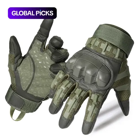Outdoor Sports Gloves, High-Sensitivity Touchscreen PU Leather Gloves, Protective Gloves for Mountaineering and Cycling, Motorcycle Riding Gloves, Protective Gear #GLOBAL PICKS
