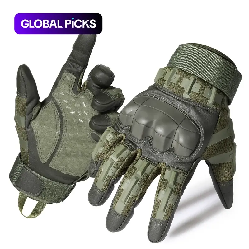 Outdoor Sports Gloves, High-Sensitivity Touchscreen PU Leather Gloves, Protective Gloves for Mountaineering and Cycling, Motorcycle Riding Gloves, Protective Gear #GLOBAL PICKS