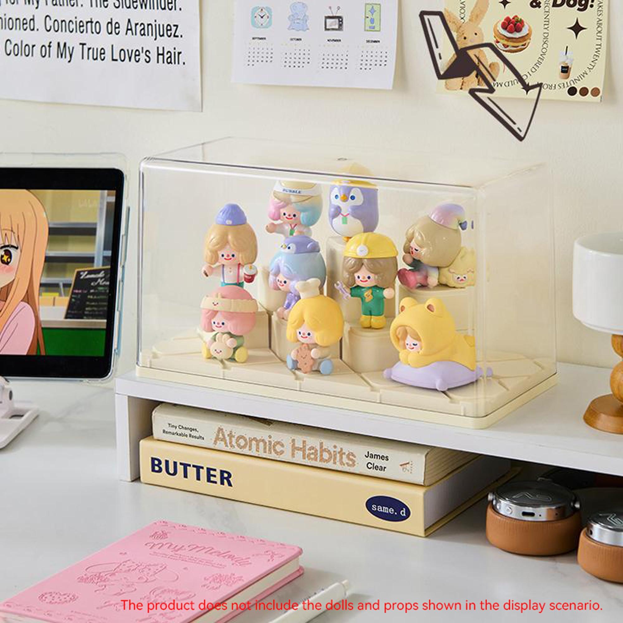 Handmade Plush Display Storage Box, Transparent Protective Cover, Dustproof Moisture-Proof, DIY Building Blocks Module, Stackable