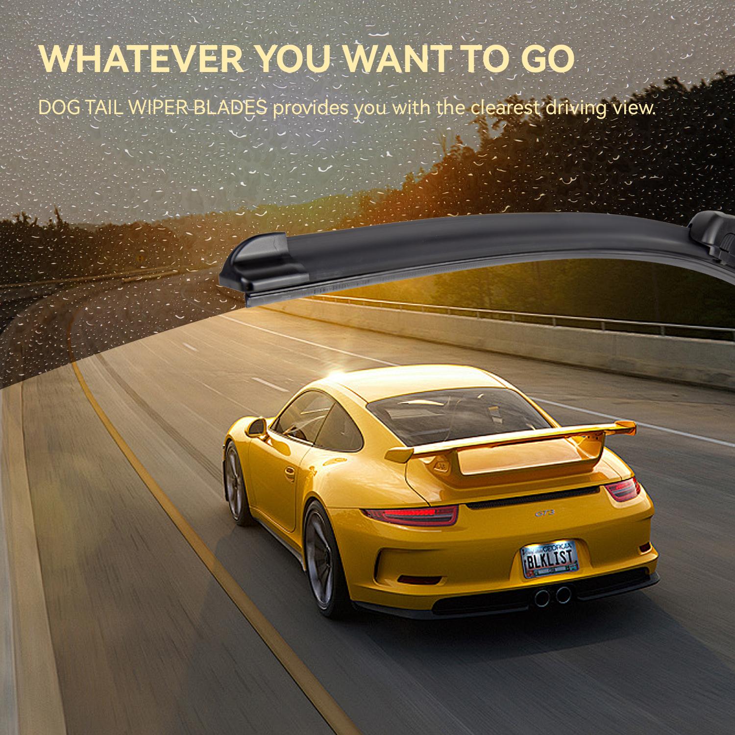 OEM Quality DOG TAIL Wiper Blade for Toyota Honda Nissan Hyundai– Premium U-Hook Compatible, Durable & Easy Installation, Fits Multiple Toyota Models up car