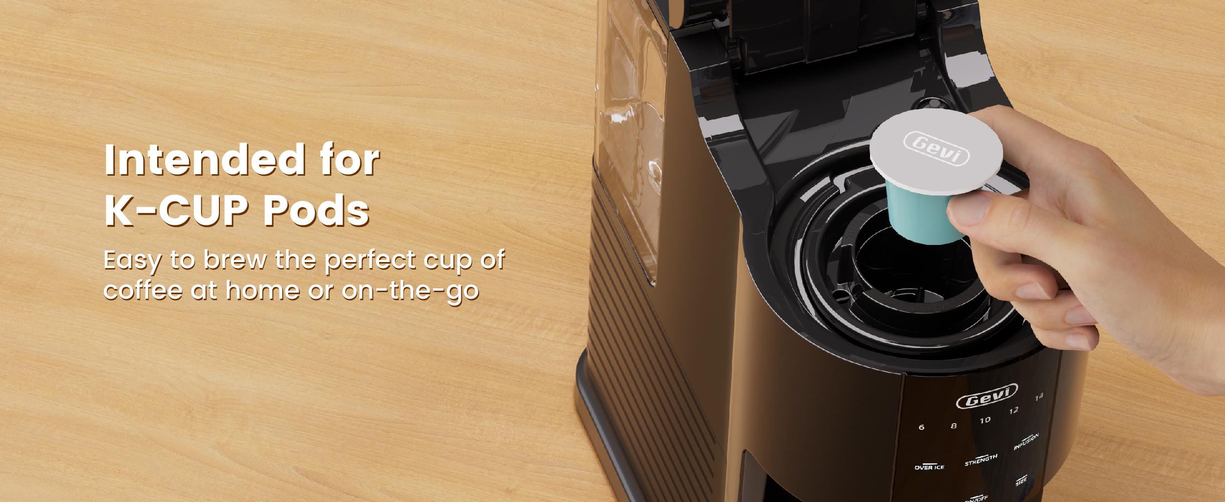 【Springtok】Gevi EzPod Single Serve Coffee Maker – Compact & Portable, Compatible with Pods & Ground Coffee, 40 oz Reservoir, Iced Coffee Maker, Black 【Springtok】Gevi EzPod Single Serve Coffee Maker – Compact & Portable, Compatible with Pods & Ground Coffee, 40 oz Reservoir, Iced Coffee Maker, Black