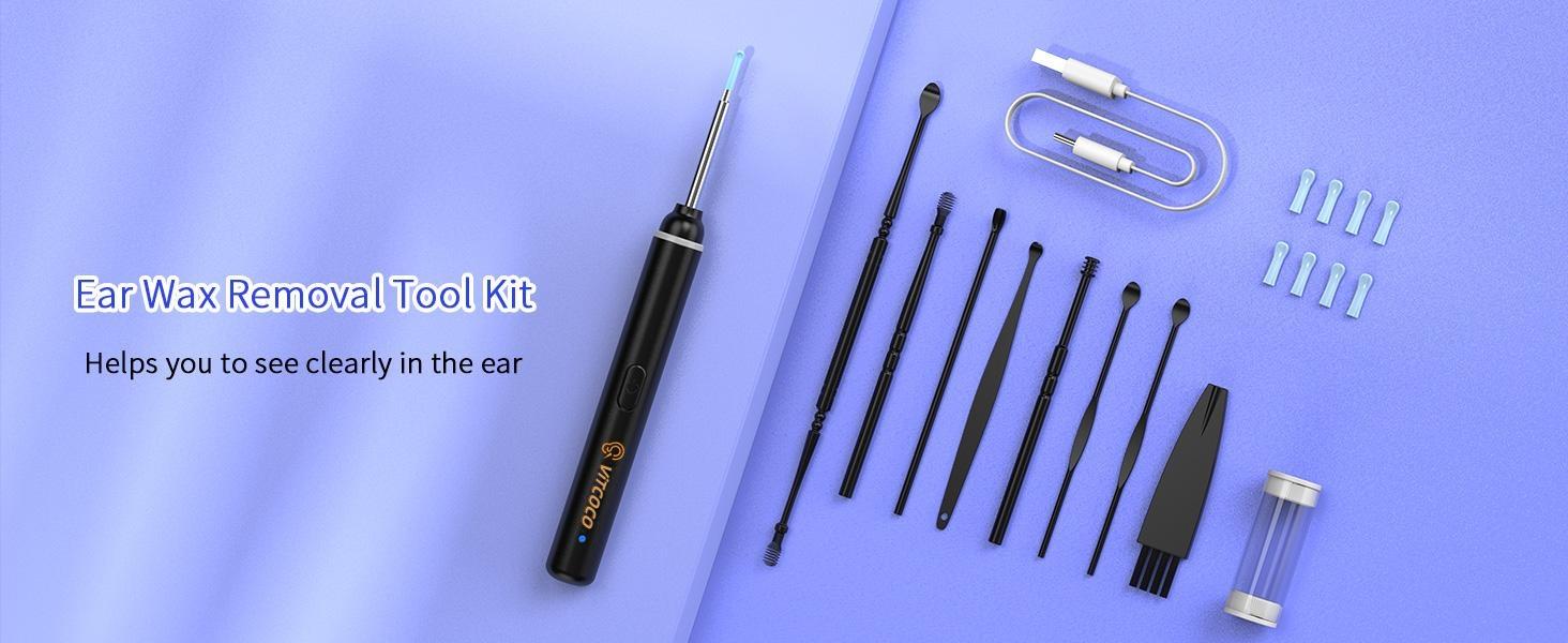 Ear Wax Removal Tool, VITCOCO Ear Cleaner with 1920P HD Camera, Earwax Remover with 8 Pcs Ear Set, with 6 LED Lights, for iPhone, iPad Mother's Day Gifts