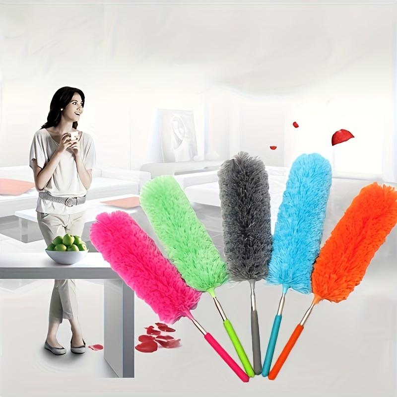1pc Retractable Manual Microfiber Feather Duster - Heavy-Duty Multi-Surface Cleaning Brush, Compact Portable for Household, Car Use, Home Supplies