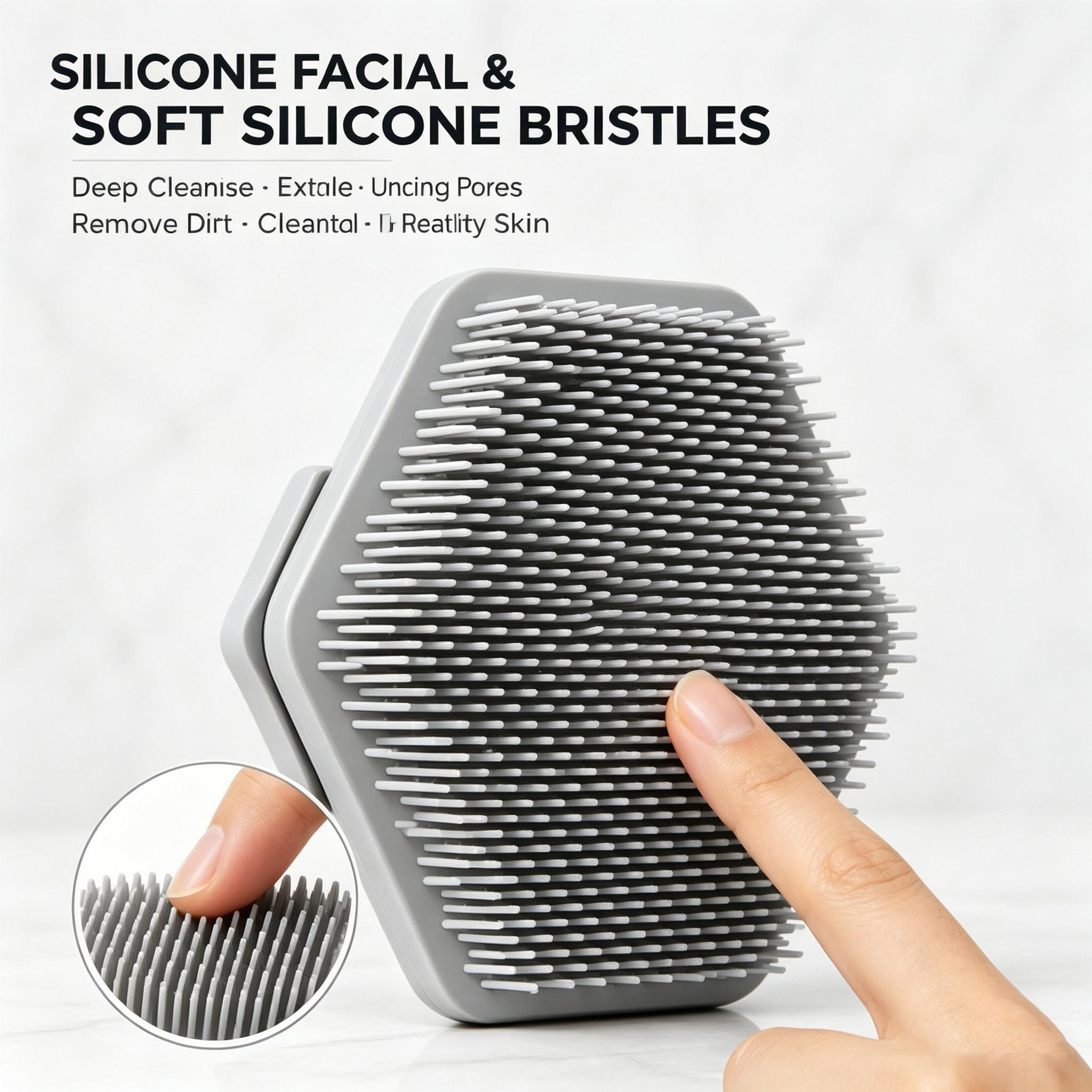 2pcs/4pcs Silicone Cleaning Brush, Face Cleansing Scrubber, Manual Facial Cleansing Brush, Exfoliating Gentle Beard Skin Care Tool, Face Exfoliator Scrubber
