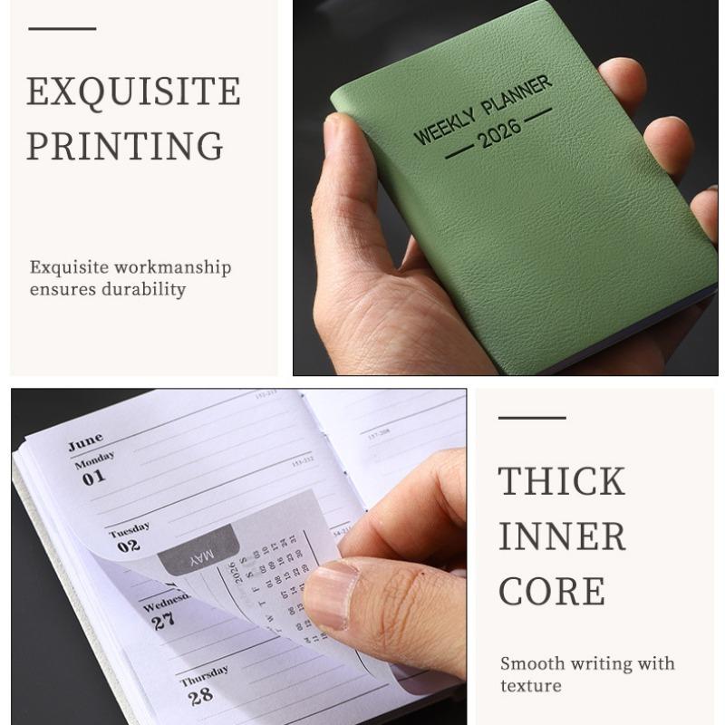 2 Pack A7 Mini Diary Planner 2026, Weekly Planner, Daily Schedule Notebook, English Language, Perfect for Organization & Planning