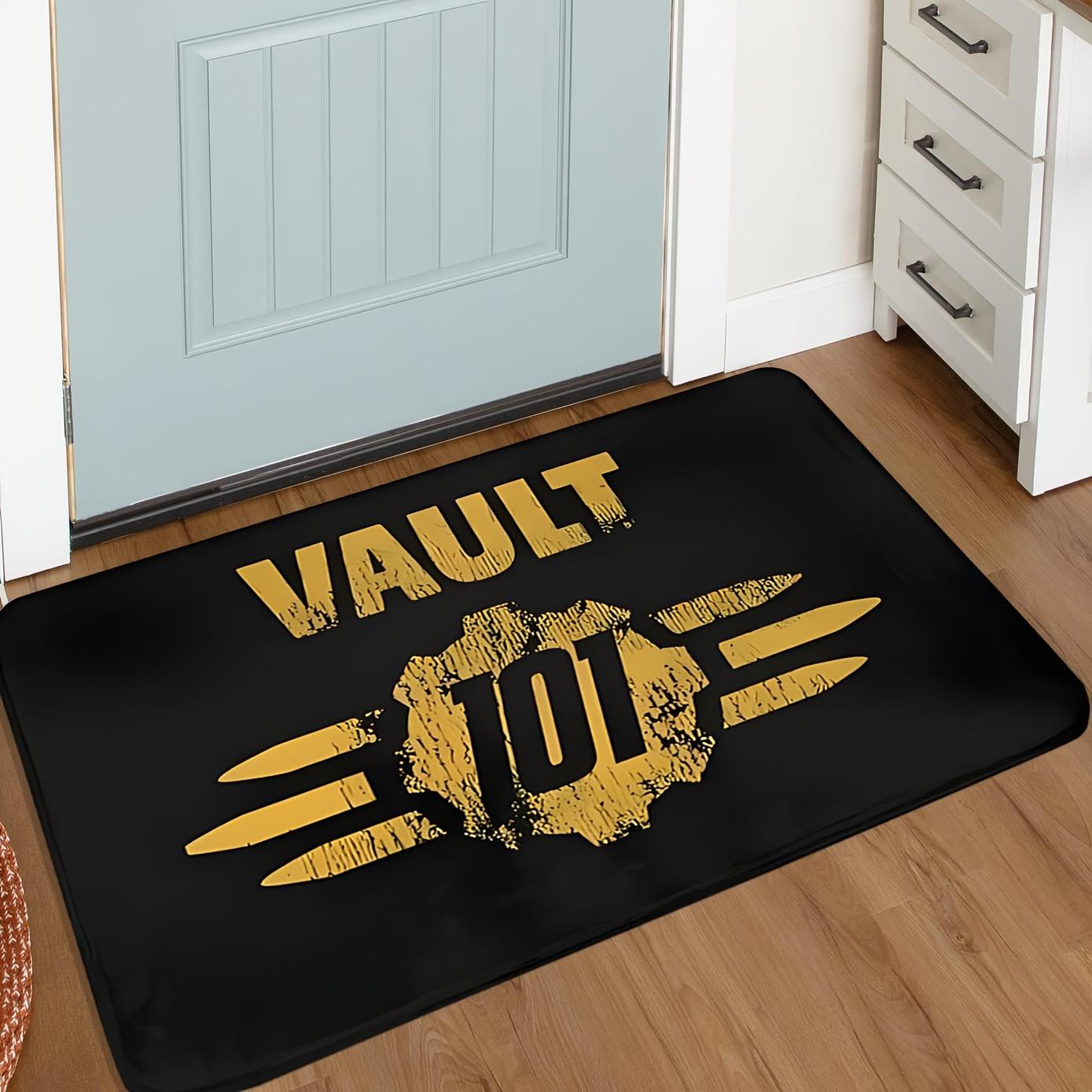 Machine Washable Fallout Vault 101 Welcome Doormat, Non-Slip Rectangle Polyester Indoor Outdoor Entrance Mat for Front Door, Kitchen, Porch - Home Decor Rug