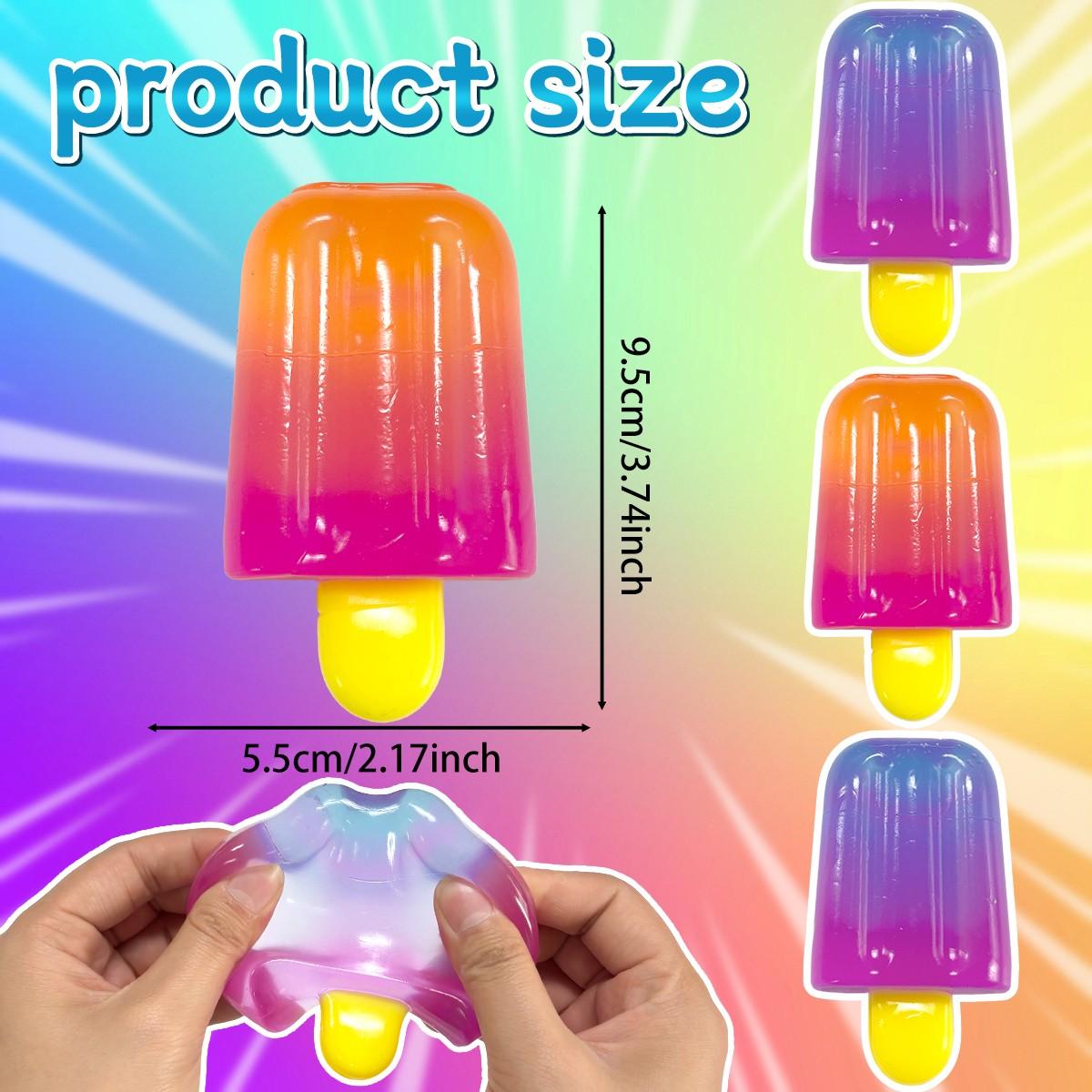 Soft Gel Ice Cream Stress Relief Toy, Squeeze Toy, Summer Ice Cream Shape, Relaxing Toy, Novelty Gift, Birthday Party Favors