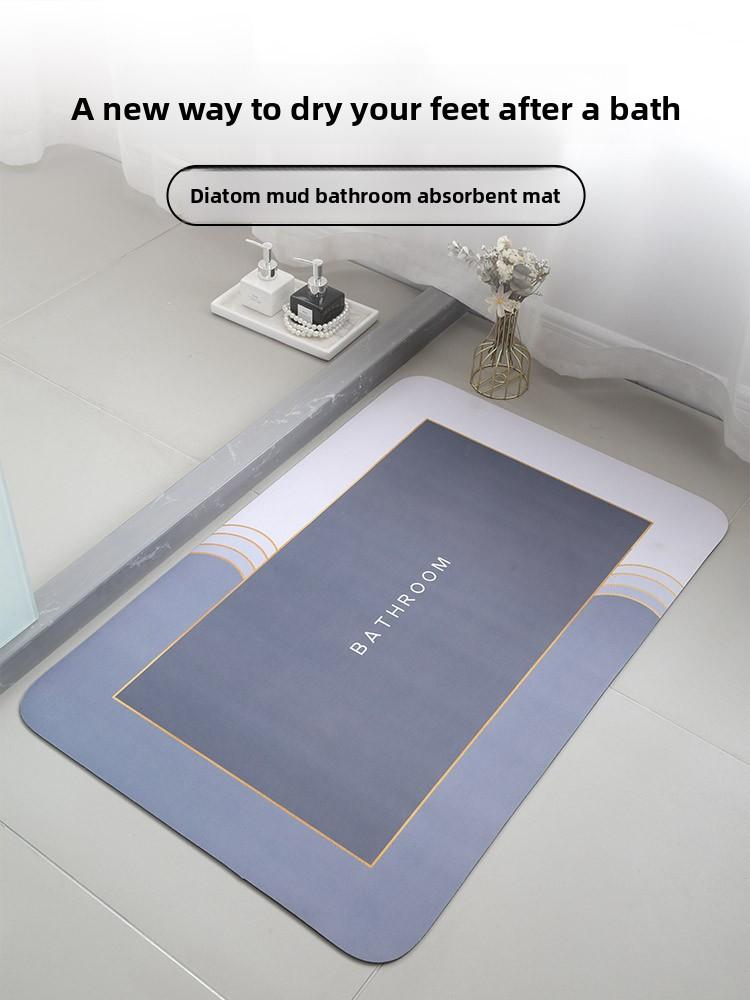 2-Piece Set, 0.1-Inch Thin Model Quick-Drying Bathroom Anti-Slip Mat, Water-Absorbing Mat, Room Decoration, Suitable For Hotels Washbasin