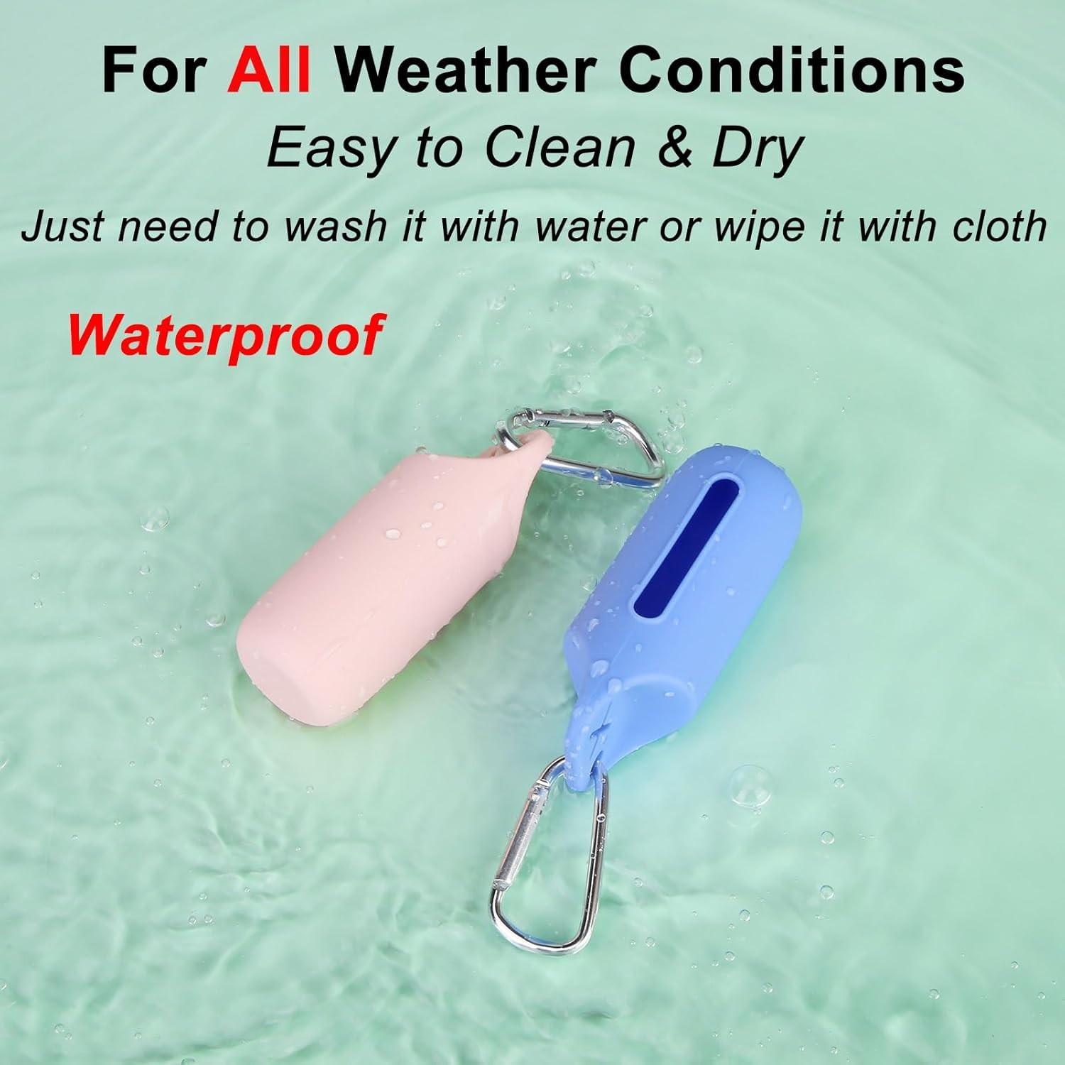 2-In-1 Soft Silicone Pet Waste Bag Portable Storage Box, Dog Poop Bag Holder for Outdoor Walks, Convenient No-Handle Design