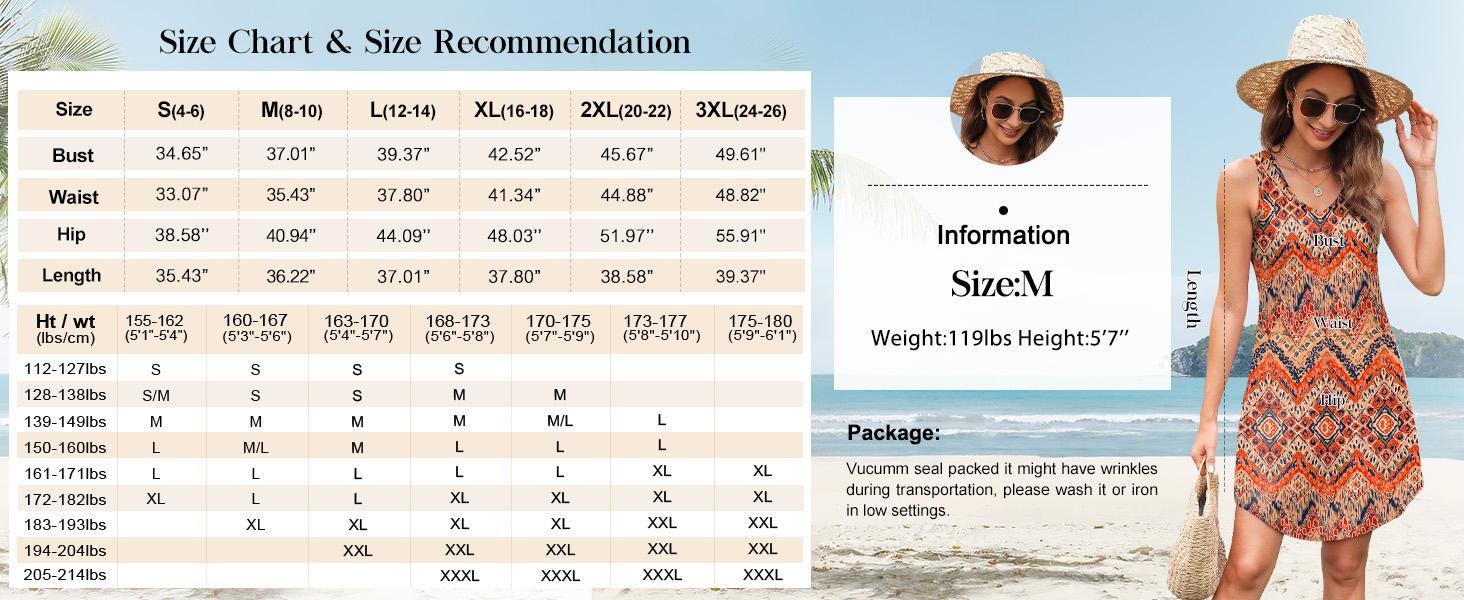 OFEEFAN Womens Summer Dresses 2026 Loose V Neck Sleeveless Dress Sundresses Swimsuit Coverup Vacation Outfits Womenswear Womenswear