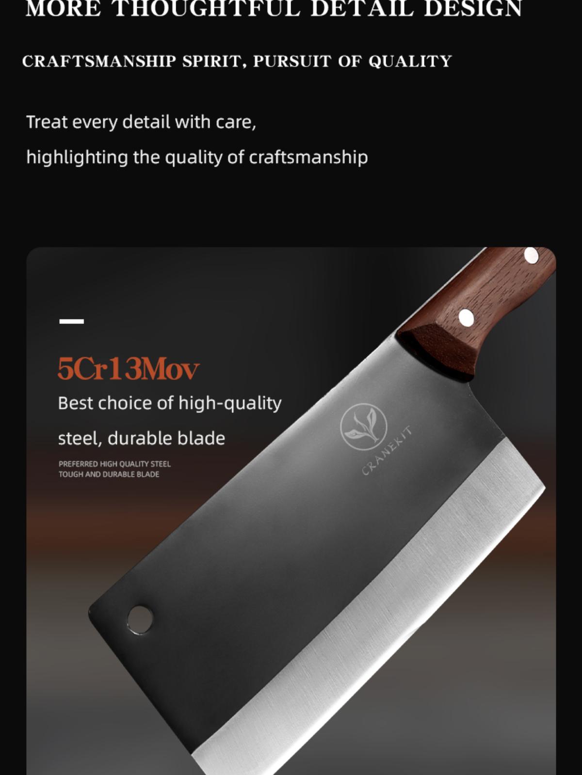 CRANEKIT Vegetable Knife - Ultra-Fast Sharp Chopping Knife for Vegetables, Bone, and All-Purpose Use in Kitchen