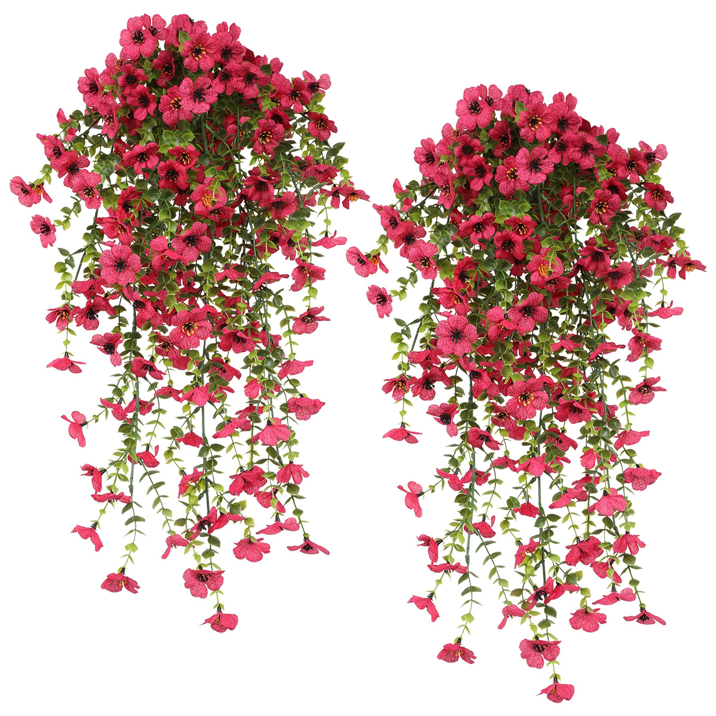 6pcs of Artificial Flowers Hanging Flowers Plastic Floral Plant for Outdoor Artificial Plants Spring And Summer Decoration, Artificial Flower Decorations, Colorful Violet Fake Daisy Realistic Outdoor Flowers Porch Courtyard Decoration Home Decoration
