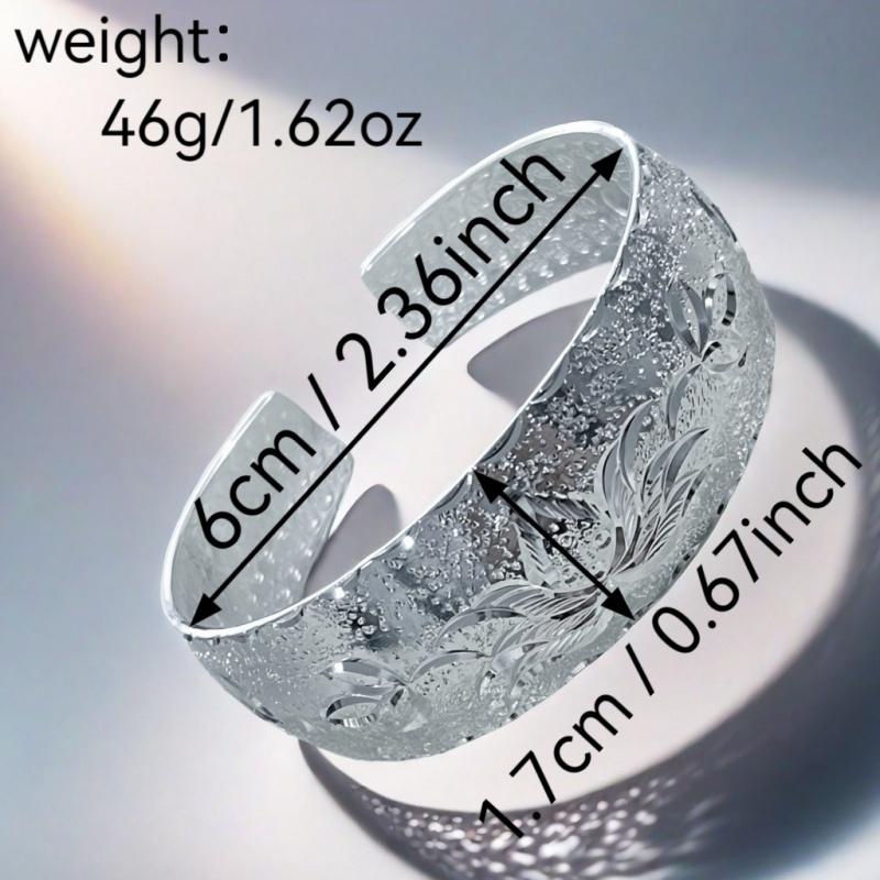 Full Silver s999 bracelet Sterling Silver bracelet Ladies Open bracelet can be freely adjusted size for mother's birthday holiday gift Silver weighing 46 g /1.62 oz