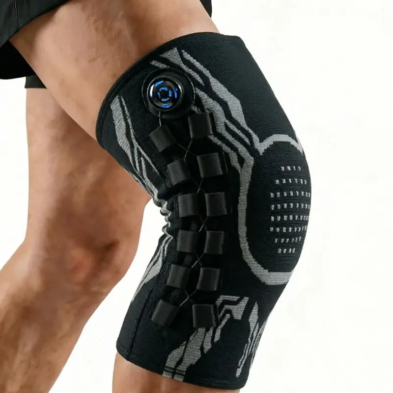 Adjustable Knob Knee Brace, Sporty Silicone Shock Absorption, Spring Support, Ideal for Outdoor Activities, Running, Basketball