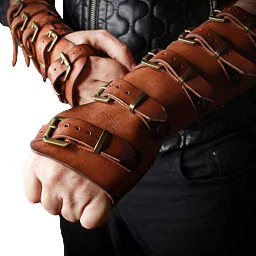 Medieval Elf Arm Guards for Cosplay & LARP - Adjustable Faux Leather ...