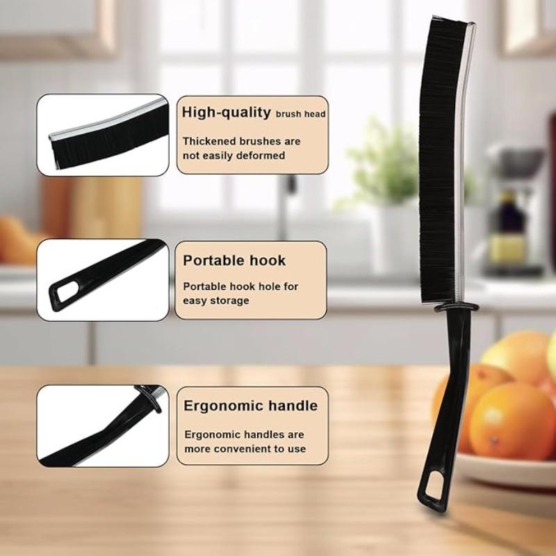 3-Piece Multi-Functional Gap Cleaning Brush Set, Effective Bathroom & Kitchen Cleaner, Compact Brushes for Sinks, Bathtubs, Toilets