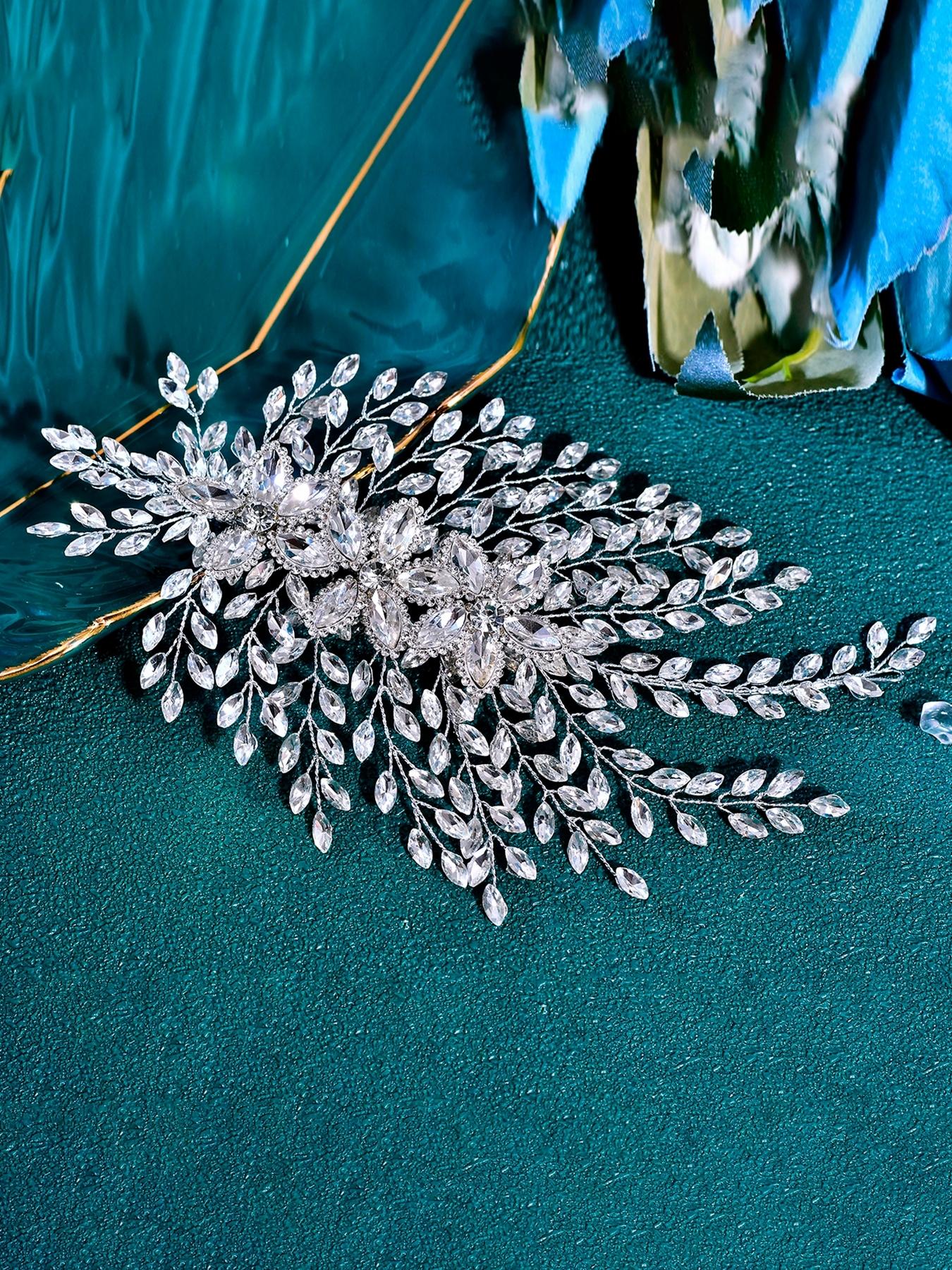 Wedding Bride Bridal Headband Sparkling Fashion Women Rhinestone Hair Accessory for Party Gathering Dance Photo Shoot