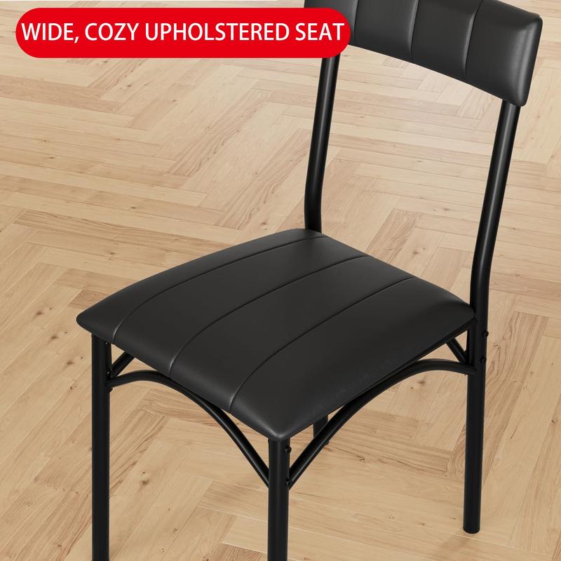 Dining Chairs Set of 2, Upholstered Dining Chairs with Back, PU Leather Dining Kitchen Chair for Kitchen, Apartment, Dinner, Comfortable Seat, Easy Assembly Dining Chairs Set of 2, Upholstered Dining Chairs with Back, PU Leather Dining Kitchen Chair for Kitchen, Apartment, Dinner, Comfortable Seat, Easy Assembly