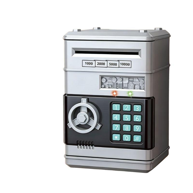 Adult & Kids Electronic Atm Piggy Bank, Password Lock & Auto Cash Slot, Large Capacity, Fits All Us Coins, Coin Storage, Secure Savings Solution, Cash Saving Box