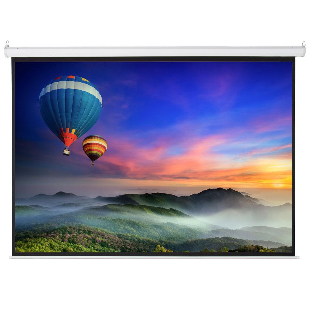 100" Motorized Projector Screen with Remote Control - Electric Drop Down Screen 4:3/16:9 Format, 1.3 Gain Matte White Surface for Home Theater & Office Projector