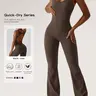 Women's Solid Cut Out Backless Sports Tummy Control Jumpsuit, Quick Drying U Neck Sleeveless Jumpsuit for Yoga Gym Workout, Ladies Sportswear for Summer, Workout Jumpsuits #GLOBAL PICKS