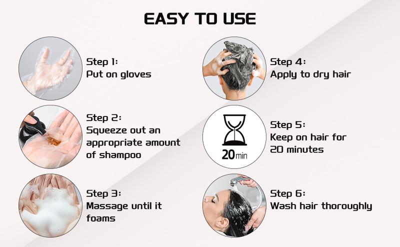 DUNTAIL 3 in 1 Hair Dye Shampoo,Hair Color Shampoo with Herbal Ingredients,Contains Ginseng Extract,Natural Haircoloring,Plant Haircare, black hairdye