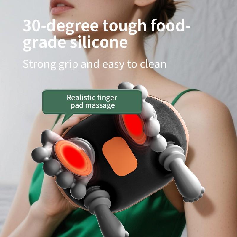 4D Human-like Neck & Shoulder Massager，Your Personal Masseur at Home，4D Neck Relaxer  Deep-Kneading Nodes & Soothing Heat，The Ultimate Wellness Gift: 4D Intelligent Neck Massager with Auto  Memory Function