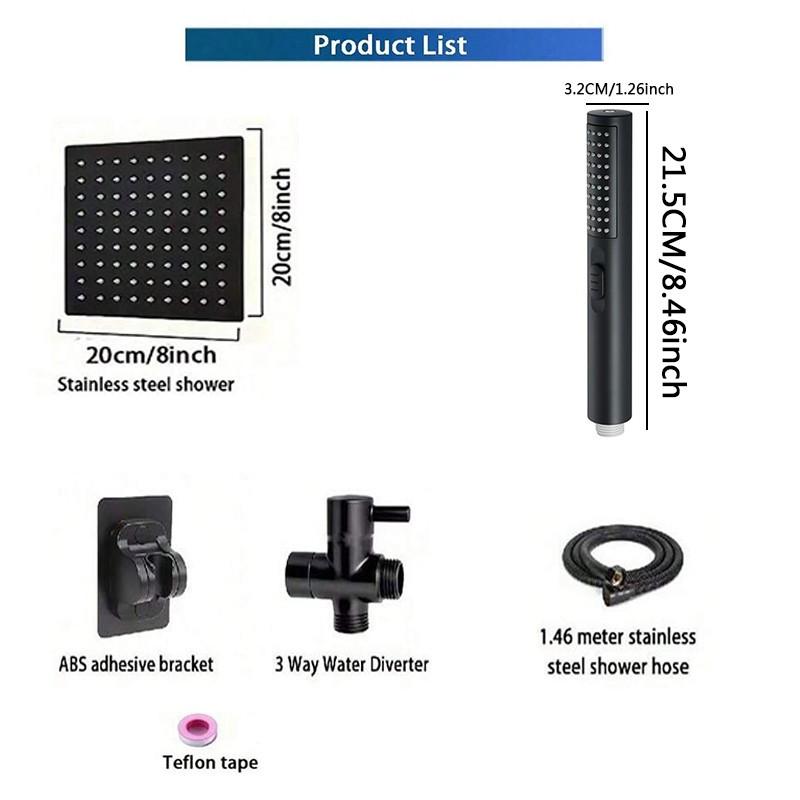 High-Pressure Shower Faucet Set, Includes Long Flexible Hose & Diverter Valve, Upgrade Your Bathroom Experience, Complete Bath Ensemble