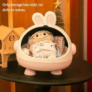 Cute Rabbit Design Space Capsule Display Box, Desktop Ornament, Desktop Storage Organizer, Home Organizer for Living Room Bedroom Office Car, Dustproof Organizer Boxes
