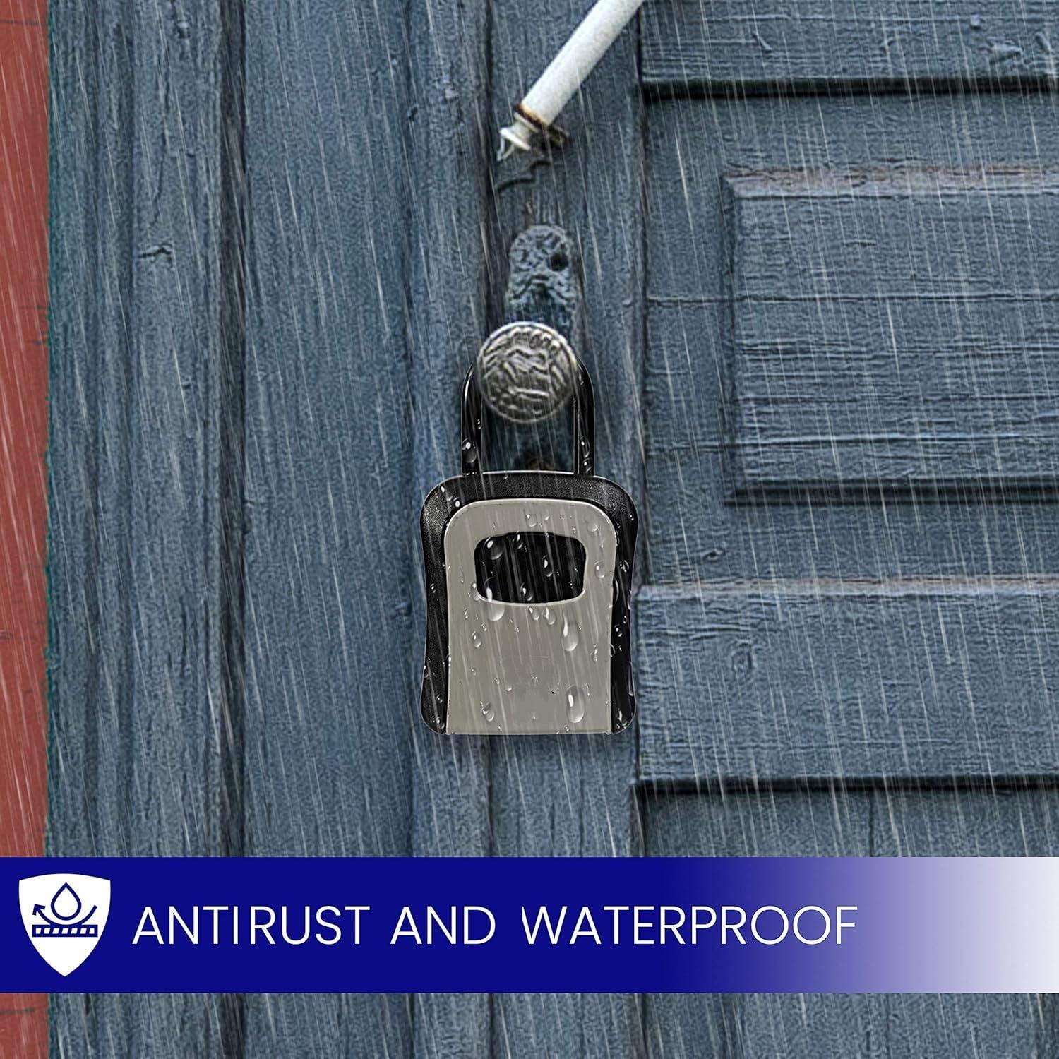 Lock Box, Large Key Lock Box Resettable Combination Code Lockbox, Portable Wall Mount Lockbox Security Safe Box Safety Lock for Outside Outdoor Home Office Door Handle House Key Hardware