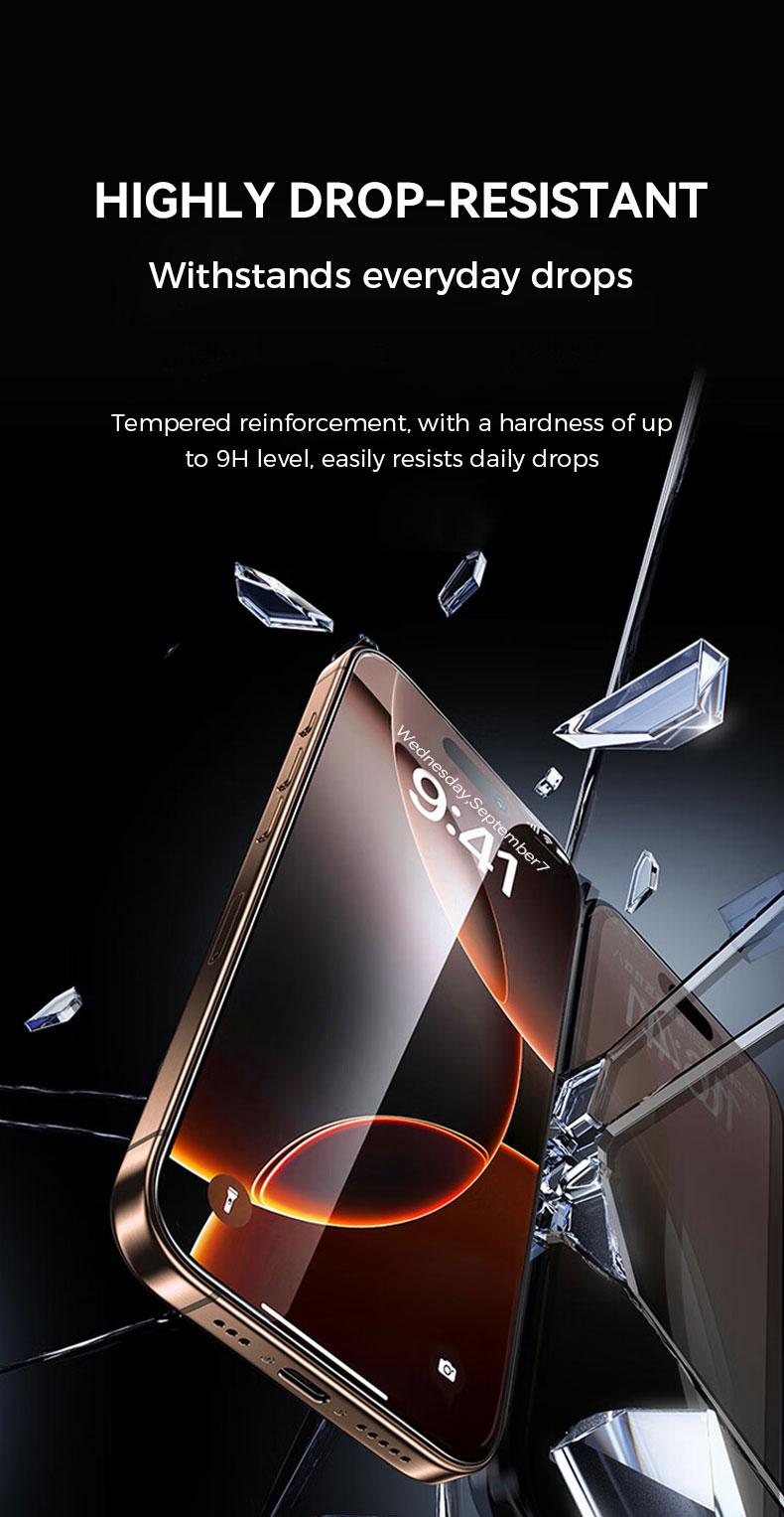 ERAZER for iPhone16Pro max/15/14pro/13 Series Clear/Privacy Protection Phone Film Dust Free Without Bubbles, HD Clear【1 Pack】Phone Screen Protector