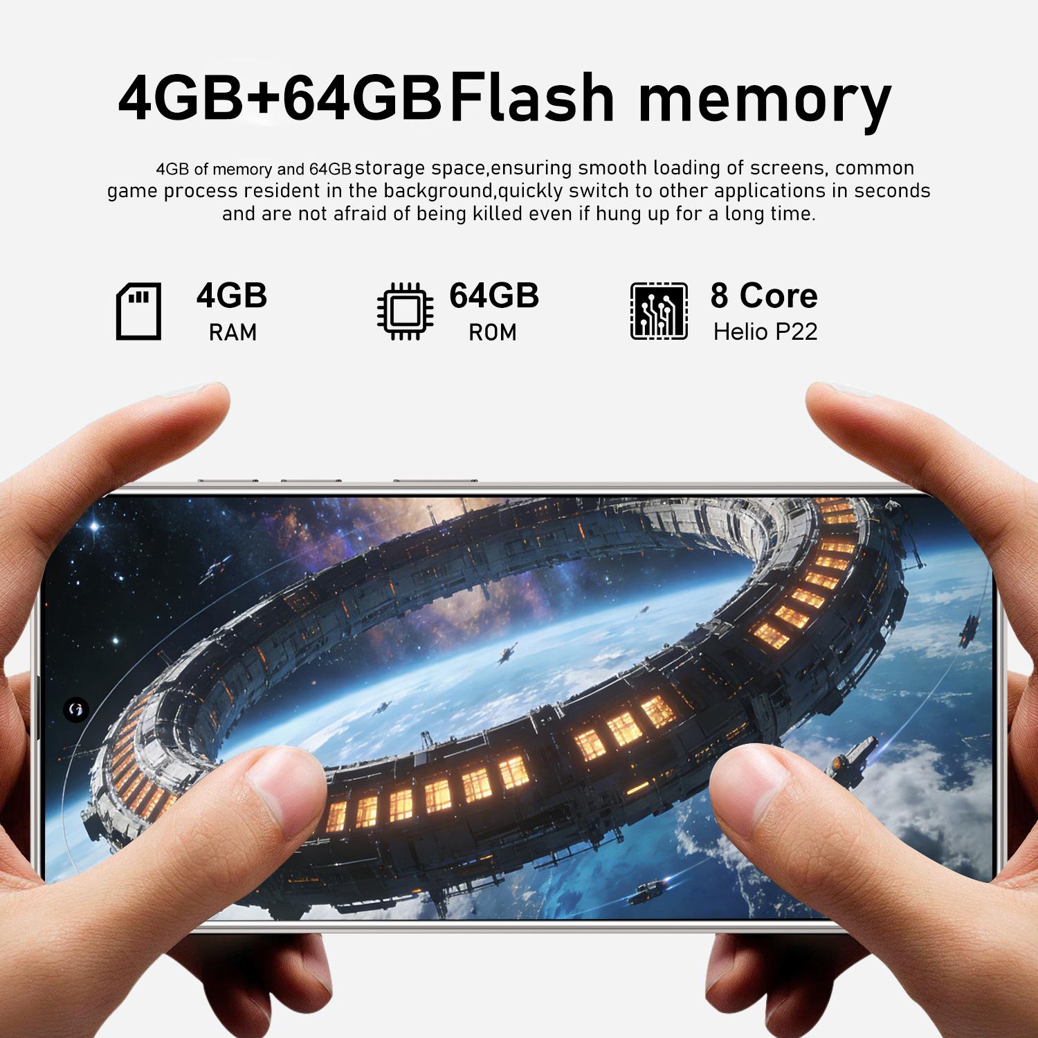 M26 Ultra Smart Android Phone, 6.8 Inch Screen, Dual Sim Slot, Octa-Core Cpu, 4g Network, 4GB RAM, 64GB Storage, 4000mah Battery