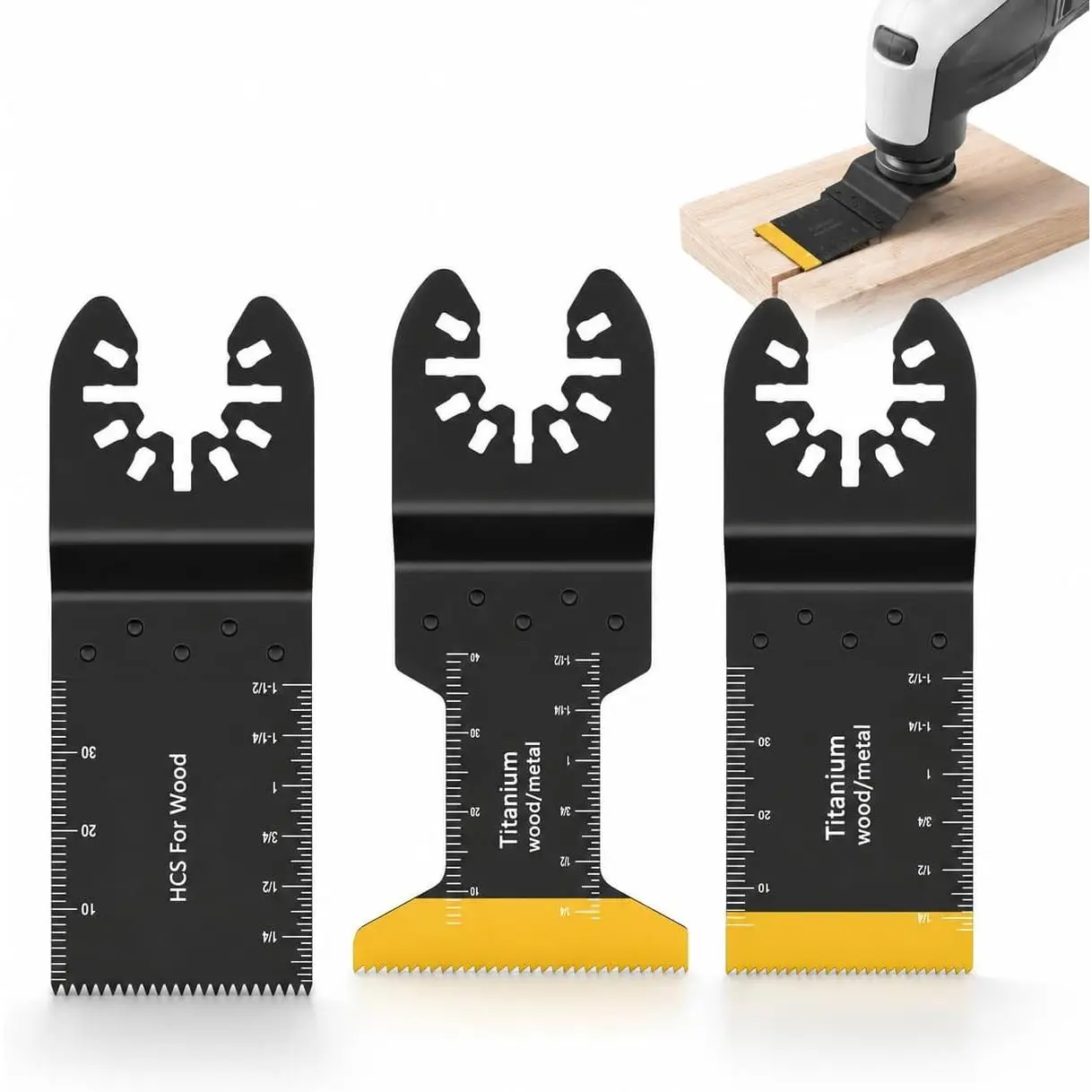 Titanium Oscillating Multi Tool Blades Kit, Quick Release Saw Blades for Cutting Metal, Wood, Plastic, Nails & Screws, Fits Most Major Oscillating Power Tools